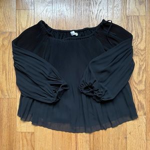 Aritzia Wilfred Black Talence Off-Shoulder Blouse